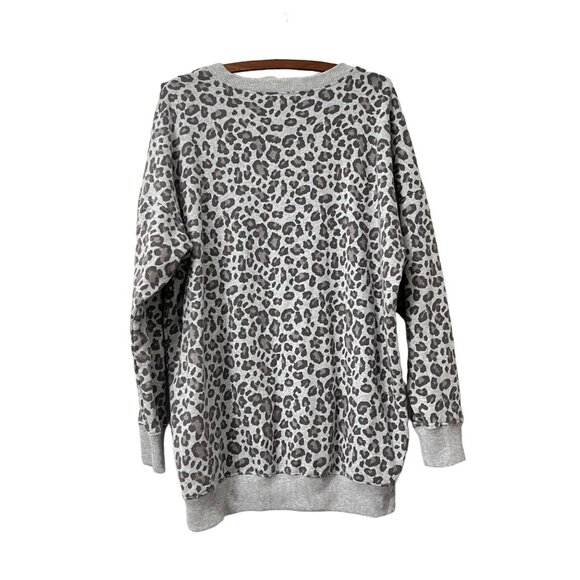 American Eagle Womens Gray Leopard Print Jegging Fit Sweater Size Small - Picture 3 of 5